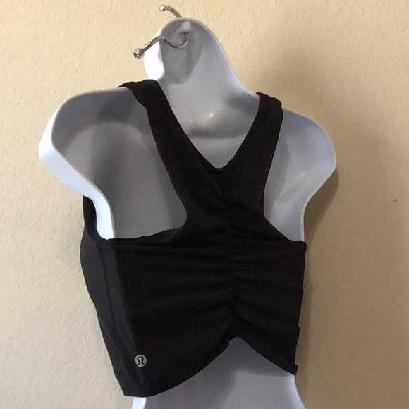 Lululemon Ruched Nulu Longline Yoga Bra Size 8 BLACK Worn 1x - Picture 3 of 9